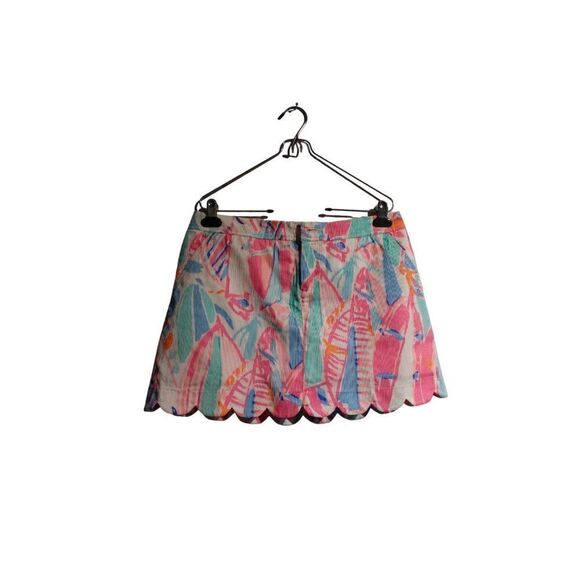 Lilly Pulitzer Colette Scalloped Skort Out to Sea Size 6 Zip Fly Womens - Picture 2 of 9
